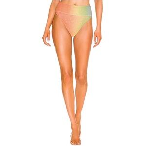 NWT Beach Riot Highway Bikini Bottom in Desert Ombre Shimmer Size XS Rainbow‎